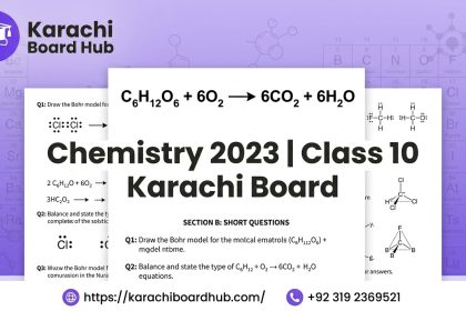 class 10 chemistry past paper 2023 karachi board english medium