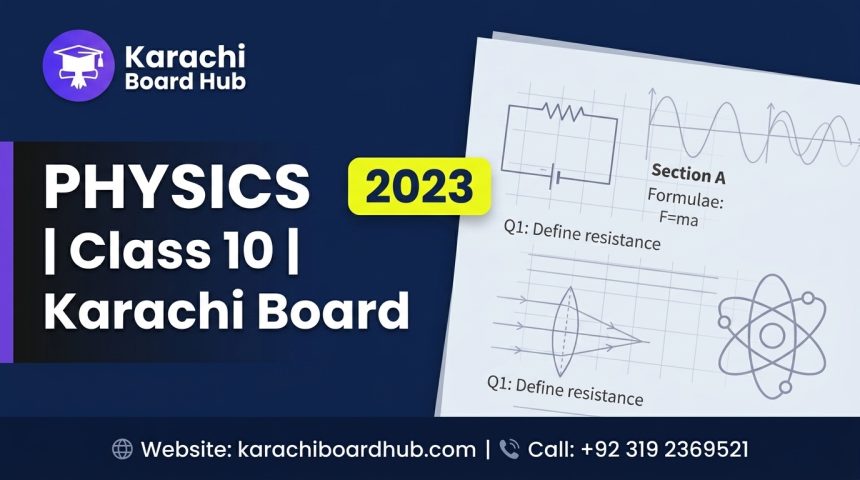 class 10 physics past paper 2023 karachi board english medium